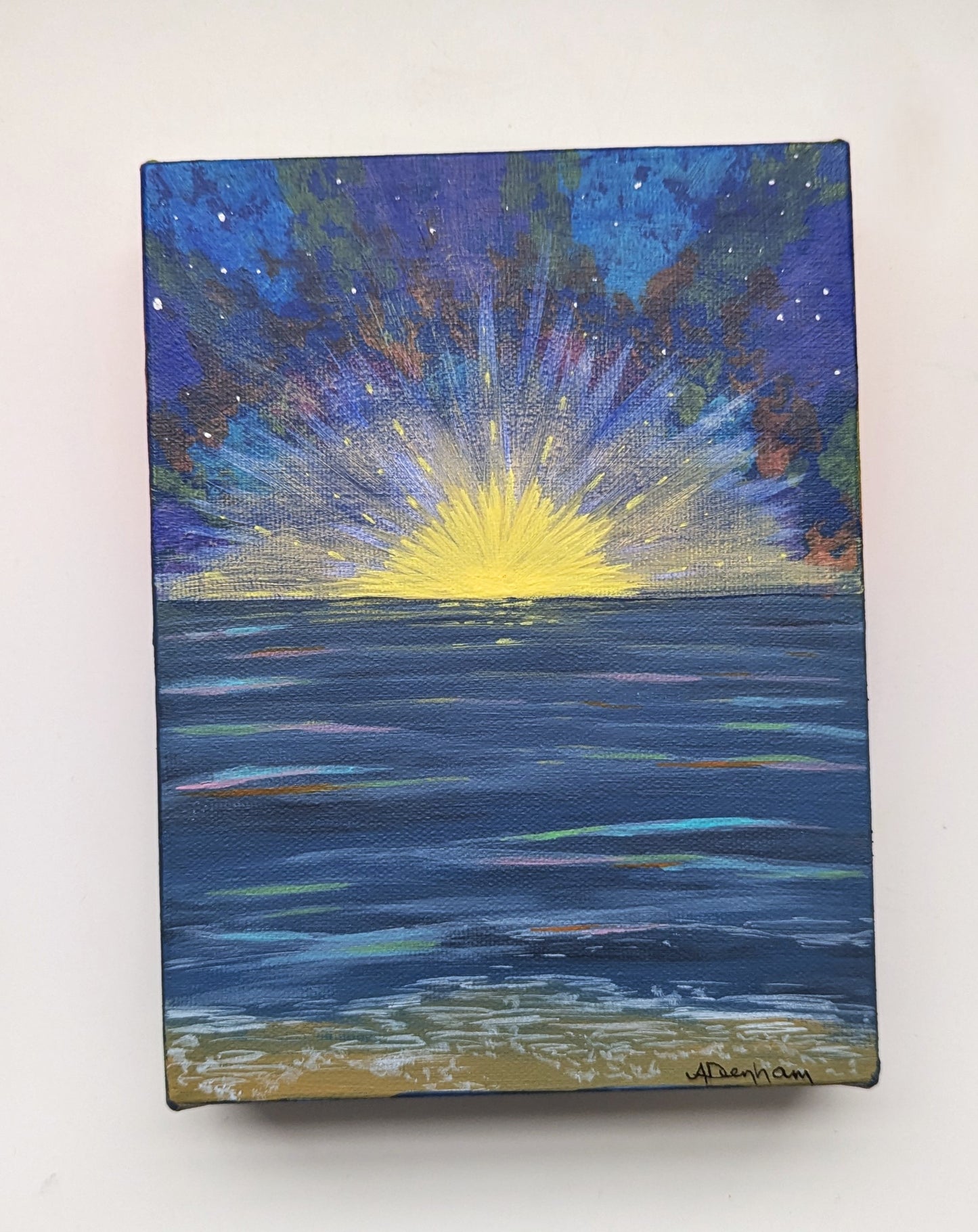 Magical Night Acrylic Moonrise Painting
