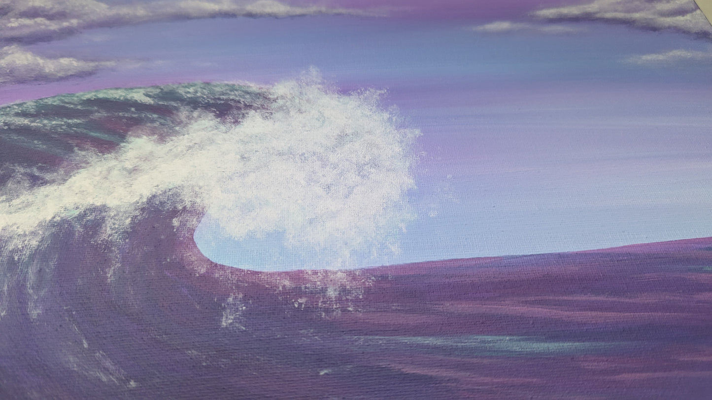 Original Acrylic Mystical Night "Dream Weaver" Purple Wave Painting