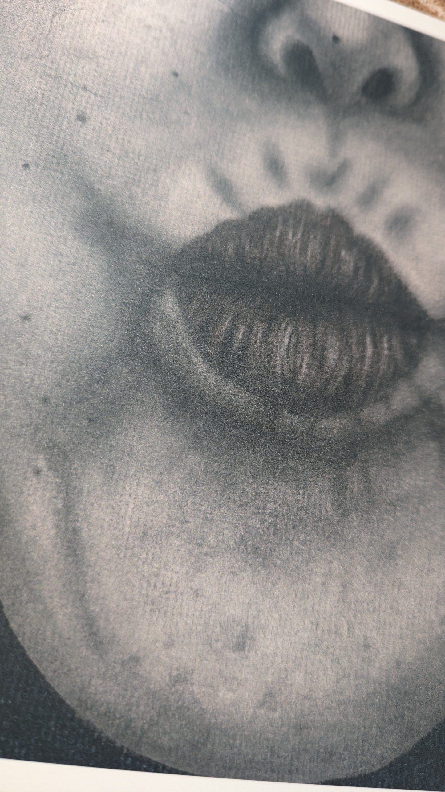 Woman's kiss sensual charcoal drawing print, sepia artwork print, 8.5" by 11"