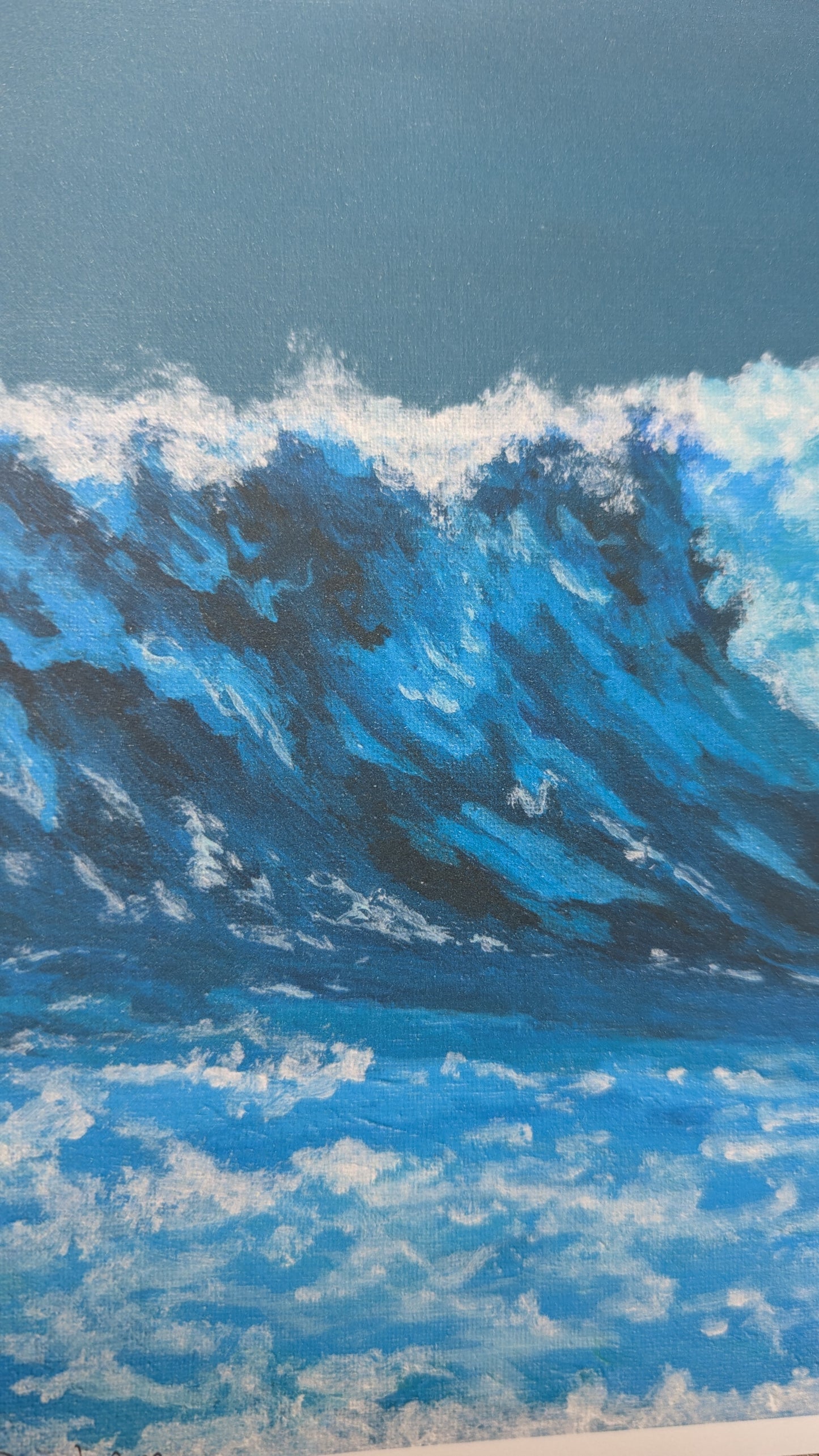 Crashing ocean wave poster for coastal decor, beach art, ocean art, beach painting, 8.5" x 11" (Printed and Mailed by Artist)