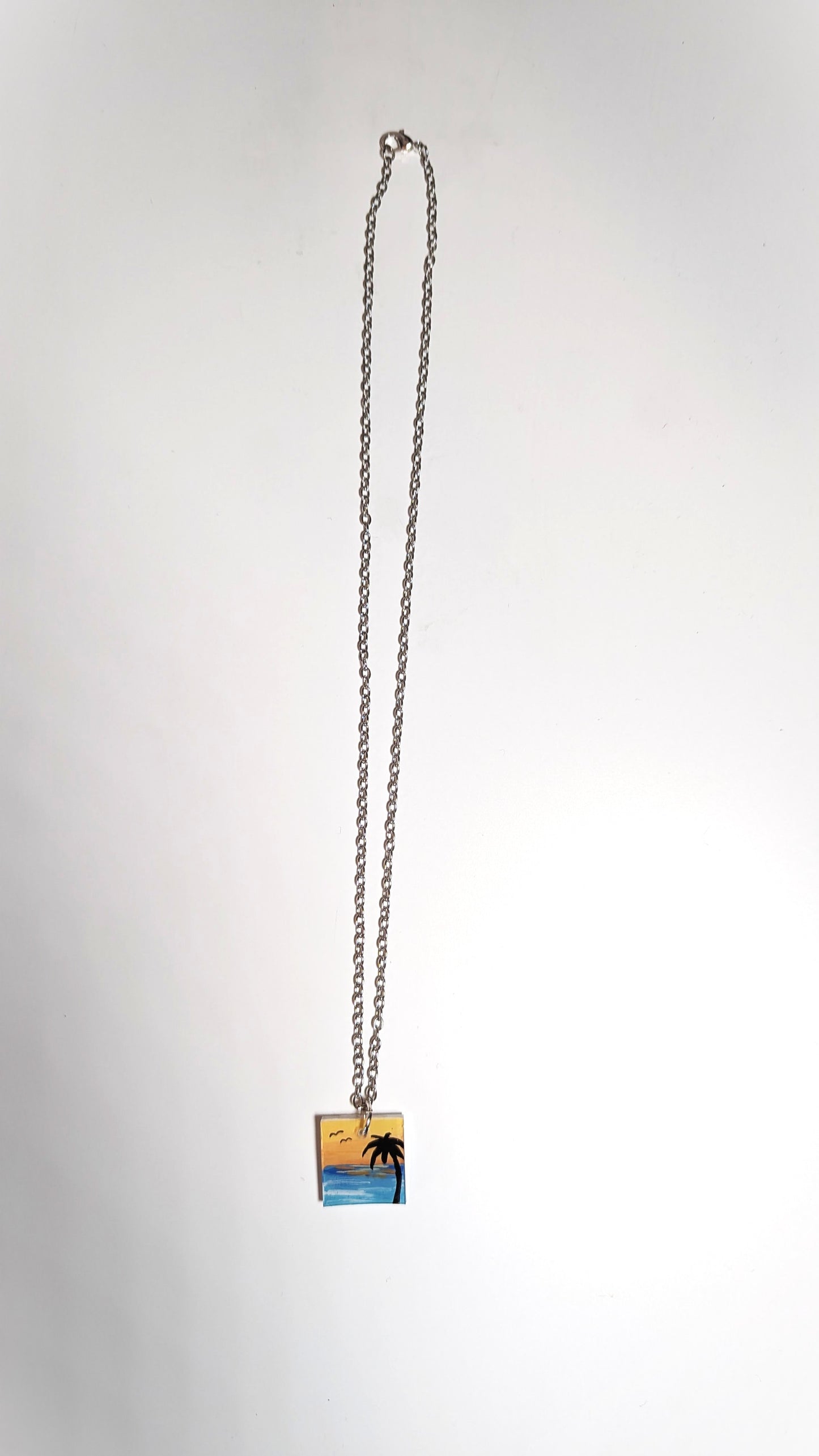 Beach Sunset Silhouette Necklace
