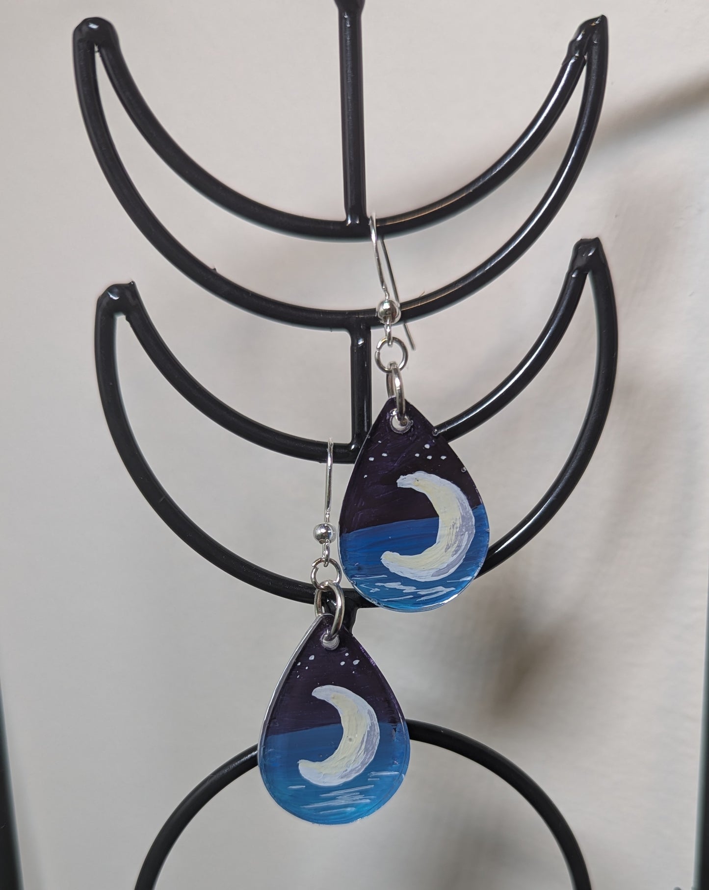 Boho Moon on the Water Teardrop Earrings