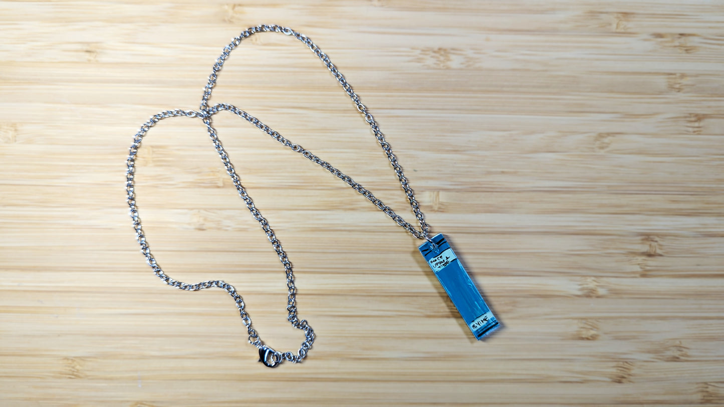 Book spine bookish hand painted necklace