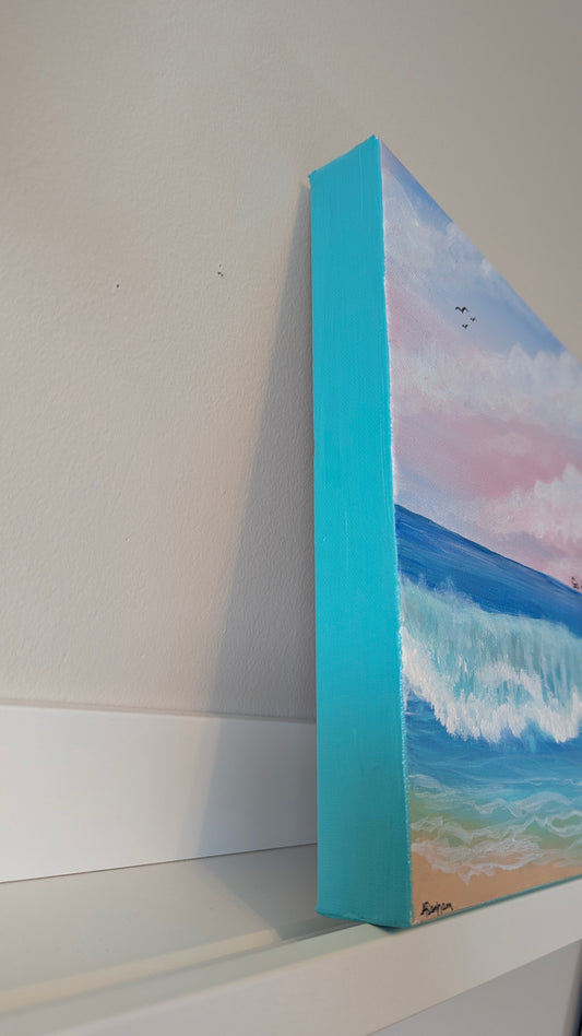 Go where your heart heals - Acrylic Wave Painting with Cotton Candy Sky