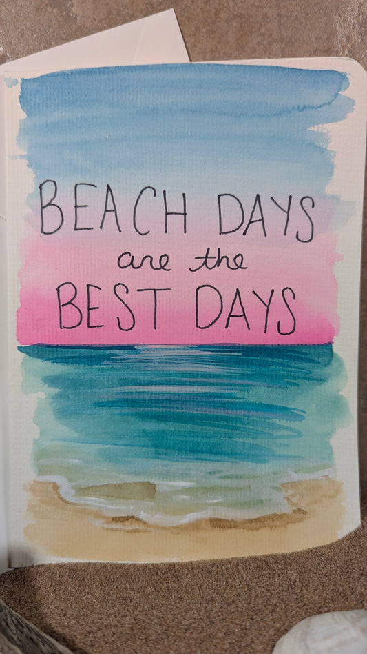 Pink sunset Beach Greeting Card - Beach Days are the Best Days