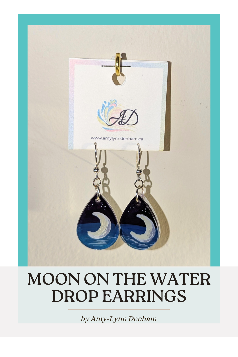 Boho Moon on the Water Teardrop Earrings