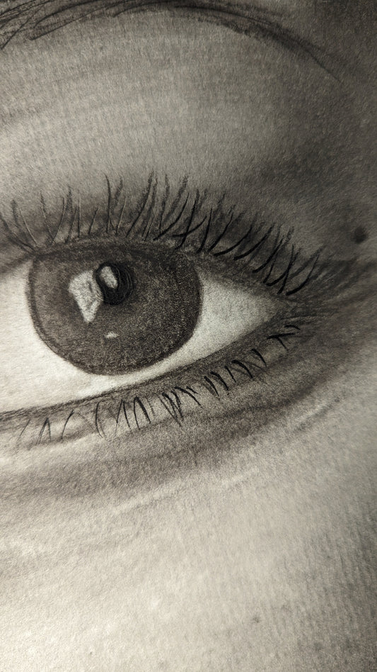 ORIGINAL Pieces of Me #5 - Hand Drawn Charcoal Self Portrait Art