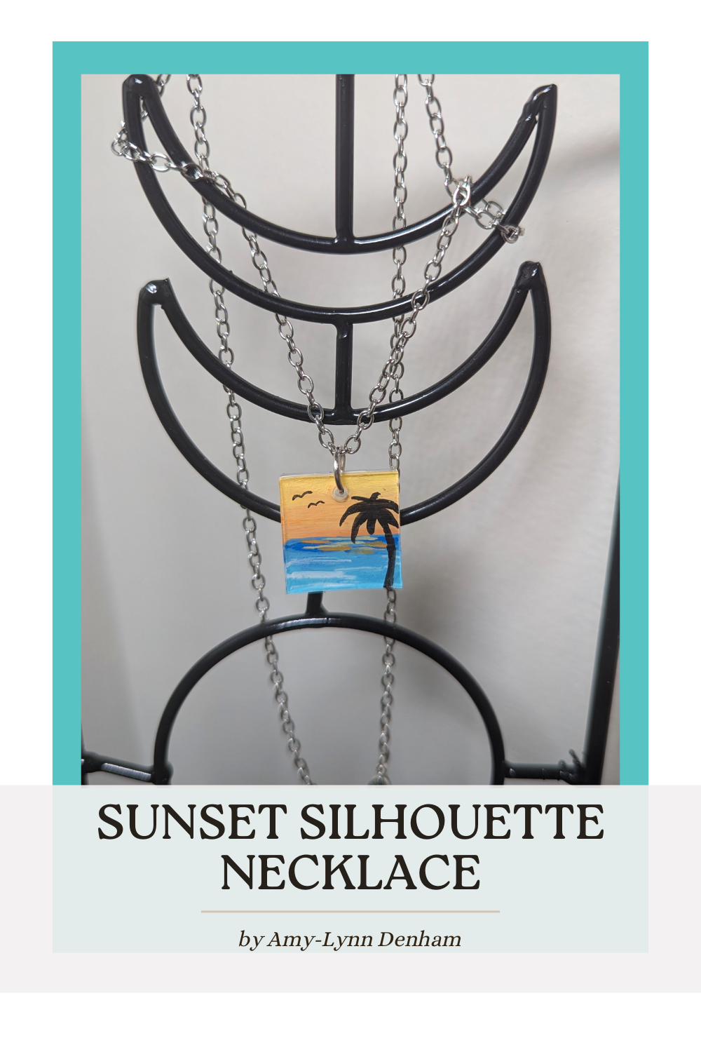 Beach Sunset Silhouette Necklace