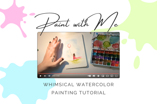 Paint with Me - Watercolor art tutorial, whimsical painting of little girl