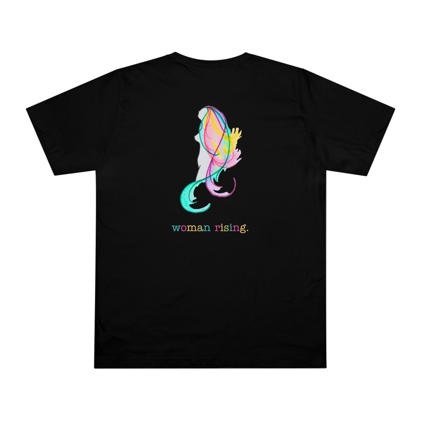 Empowering Unisex Deluxe T-shirt, 'Woman Rising' Graphic Tee, Feminist Apparel, Comfortable Everyday Wear, Gifts for Her, Activism Fashion