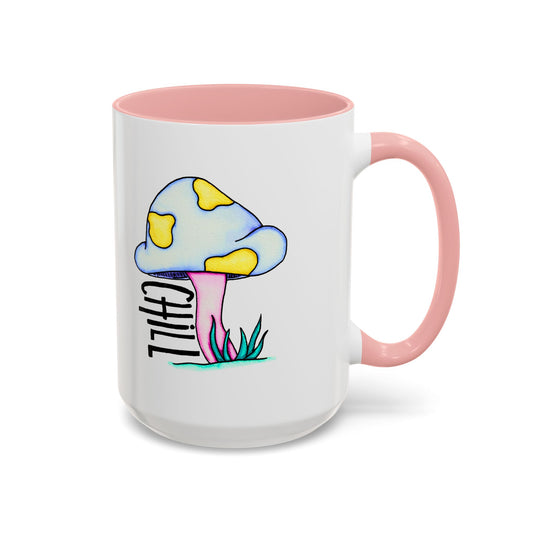 Chill Mushroom Coffee Mug, Colorful Ceramic Cup, Gift for Coffee Lovers, Fun Mug for Relaxation, Unique Kitchen Decor