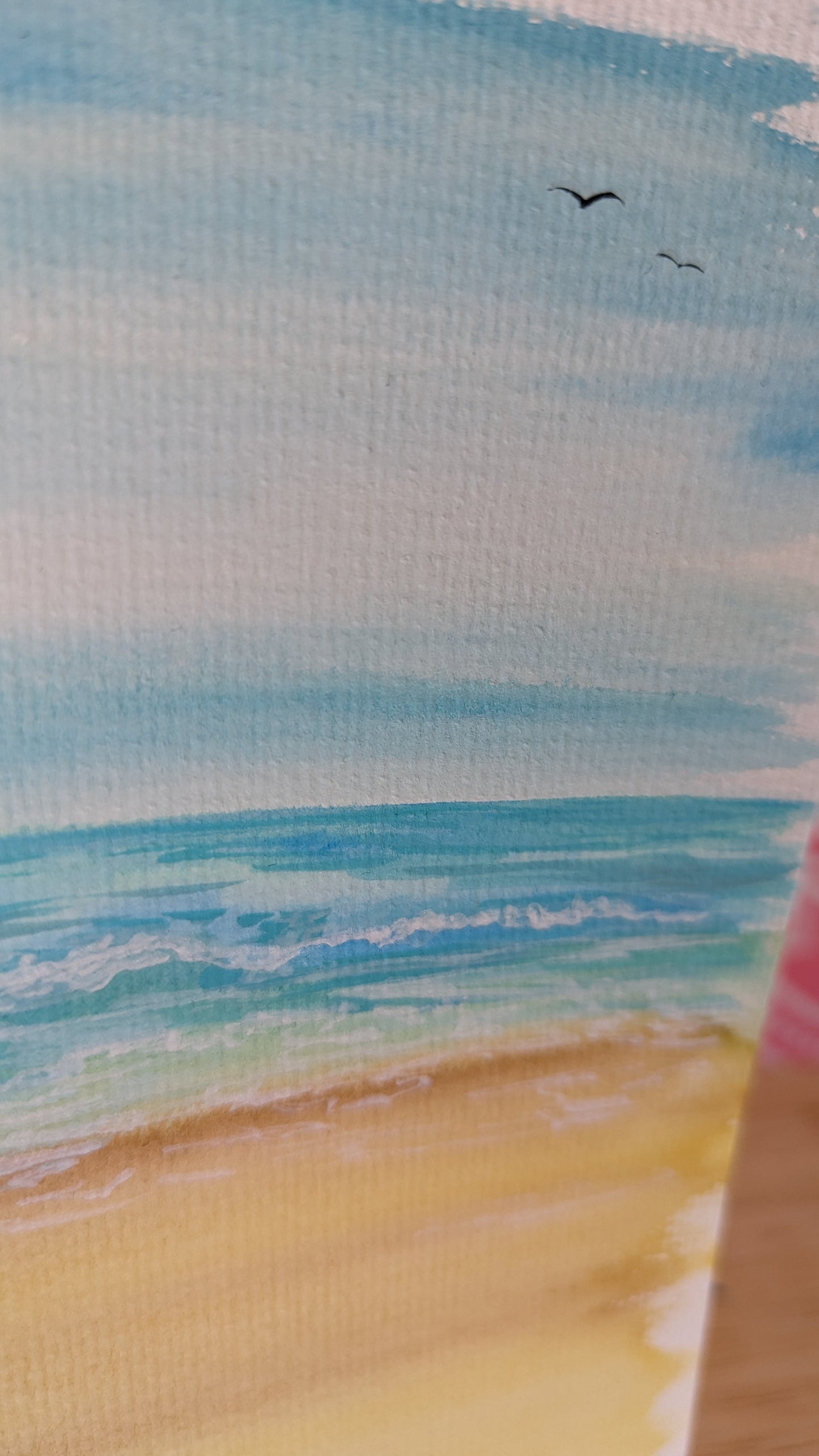 Greeting Card - Tranquil Beach Watercolor Painting