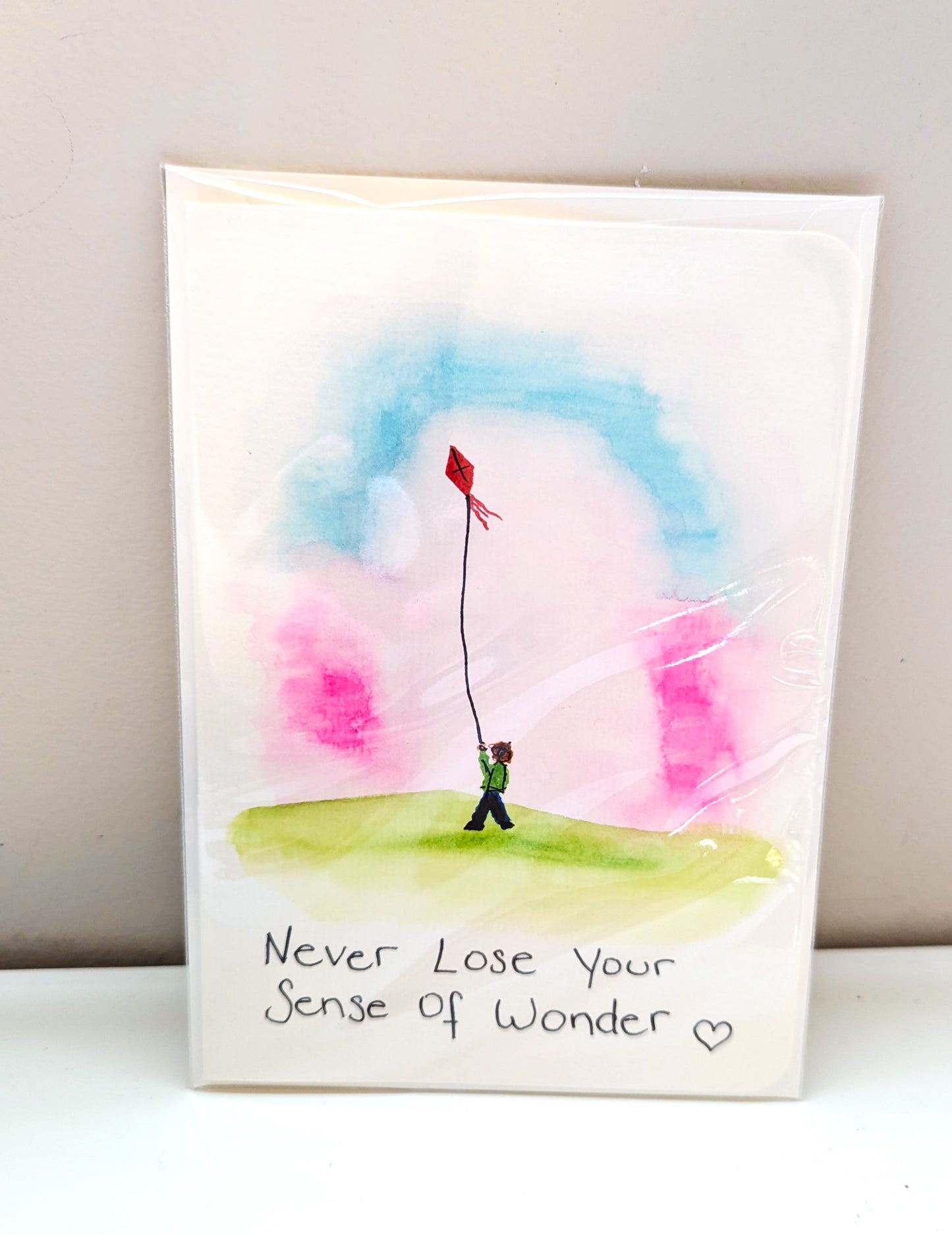 Greeting Card - Never Lose Your Sense of Wonder, Hand Painted Watercolor, Blank Inside