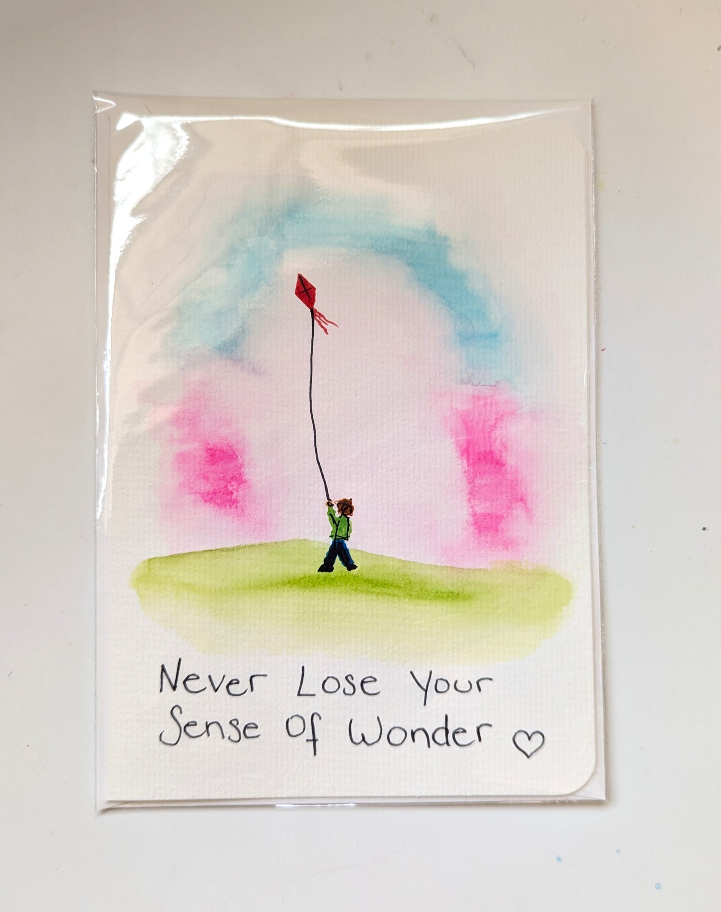 Greeting Card - Never Lose Your Sense of Wonder, Hand Painted Watercolor, Blank Inside