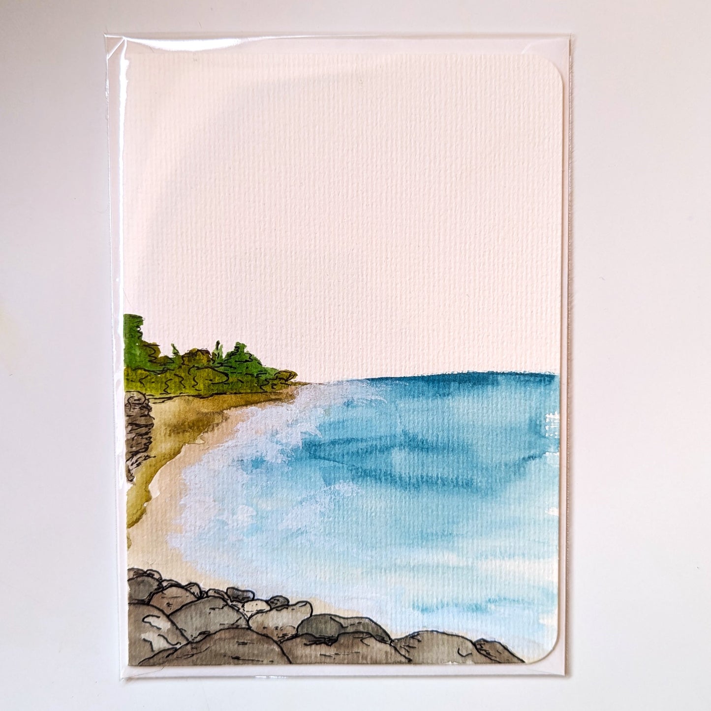 Greeting Card - Nova Scotia Ocean's Edge, Hand Painted Watercolor