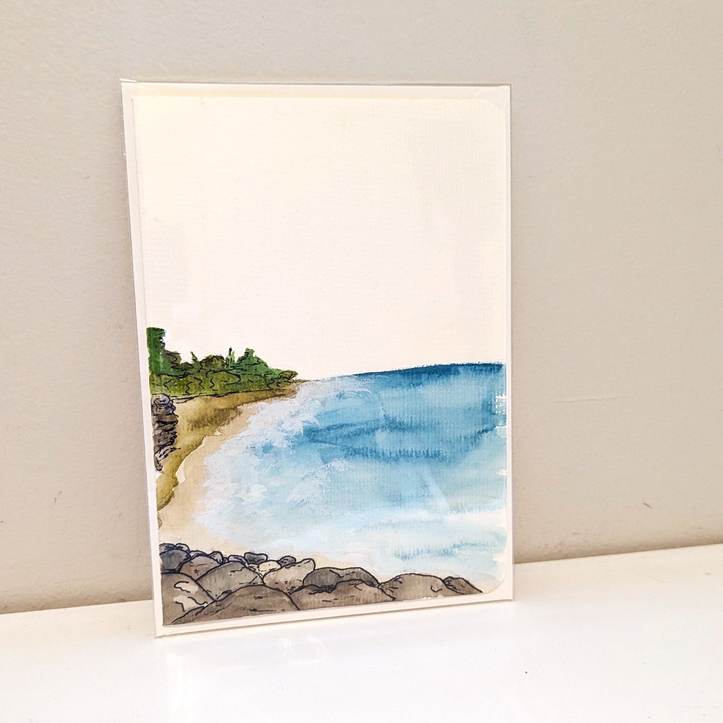 Greeting Card - Nova Scotia Ocean's Edge, Hand Painted Watercolor