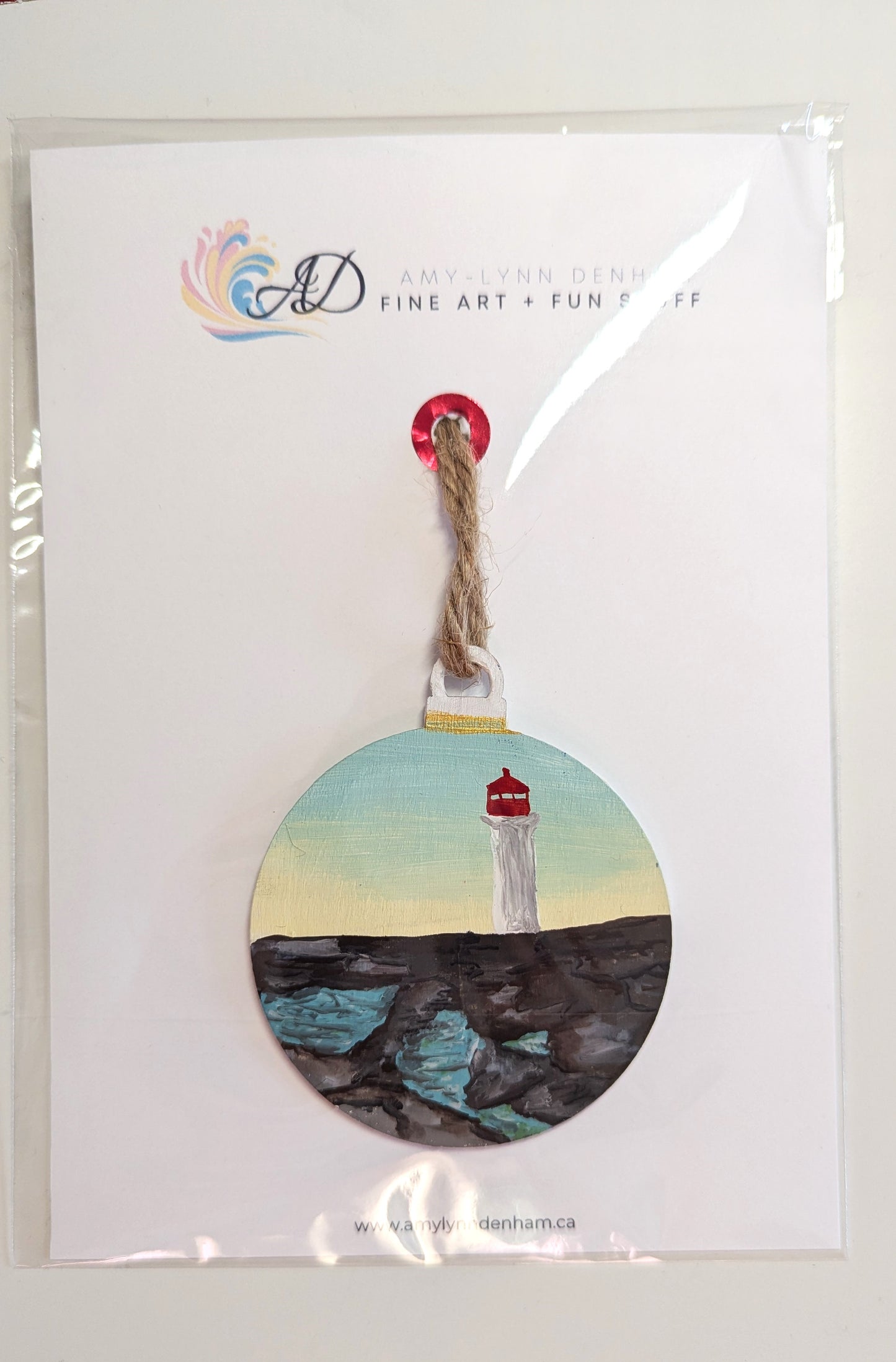 Peggy's Cove Lighthouse Hand-Painted Christmas Tree Ornament