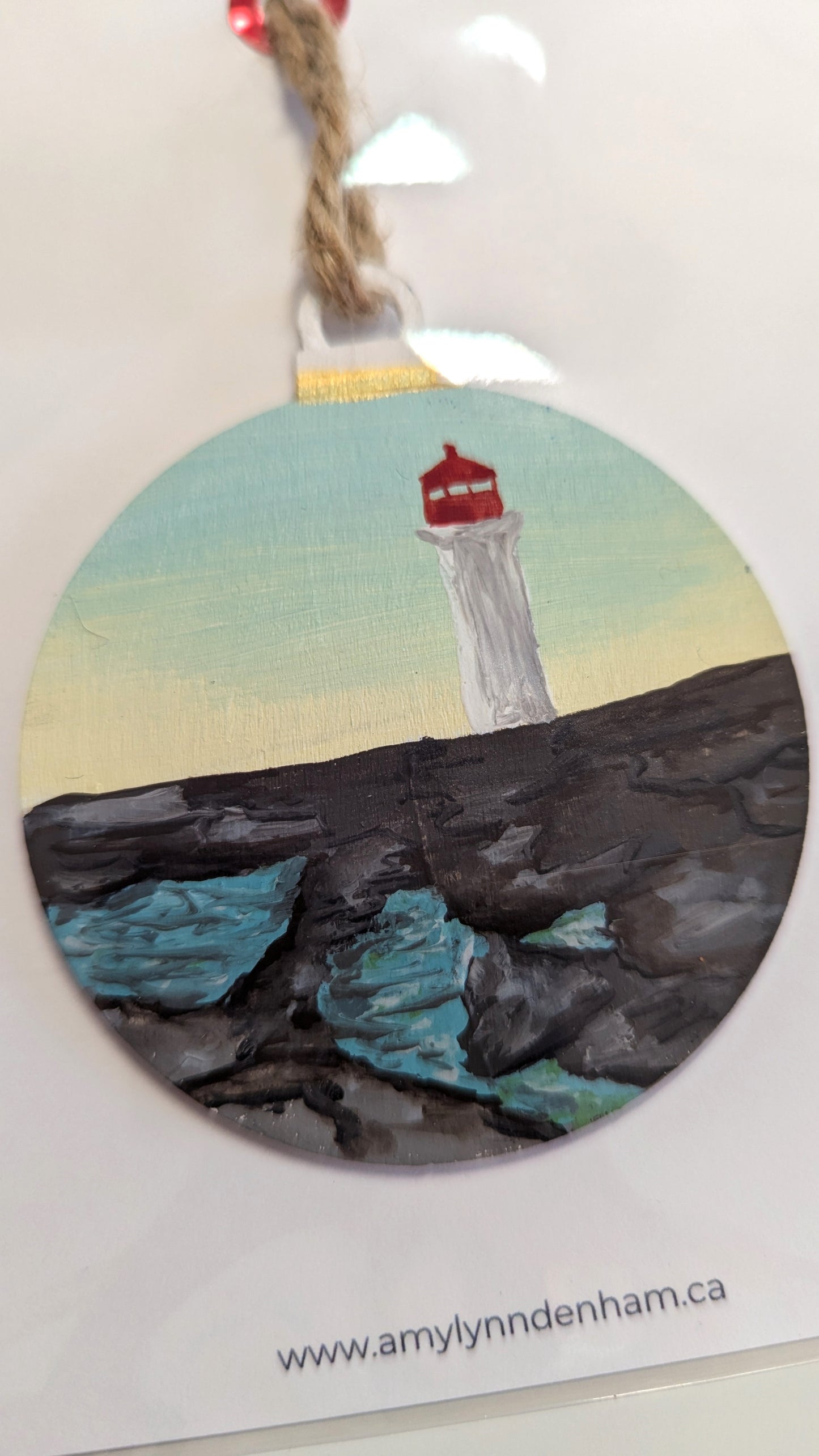 Peggy's Cove Lighthouse Hand-Painted Christmas Tree Ornament