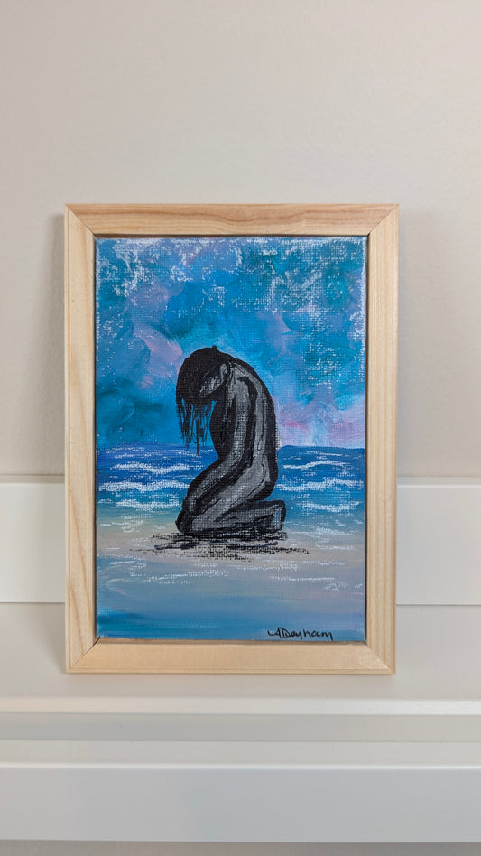 Crying by the beach