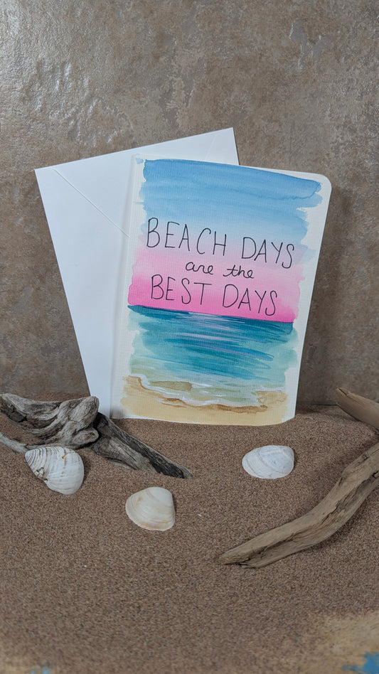 Pink sunset Beach Greeting Card - Beach Days are the Best Days