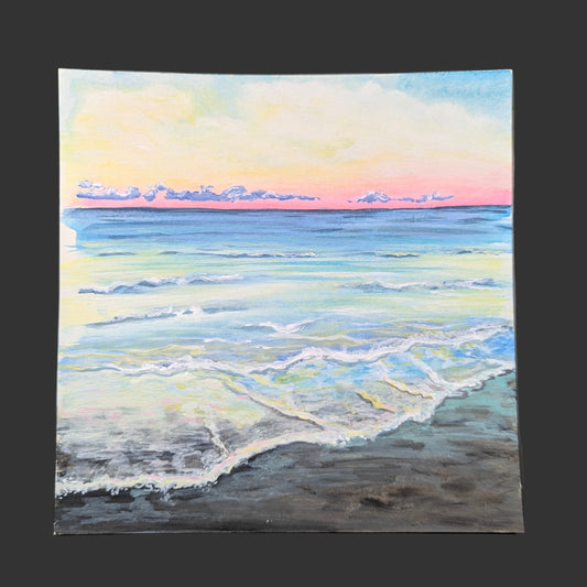 Moon Mist and Seafoam Watercolor Painting