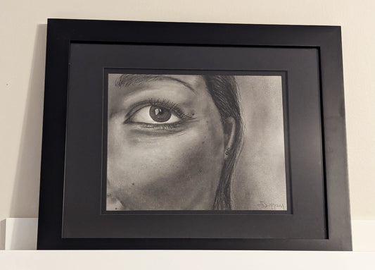 ORIGINAL Pieces of Me #5 - Hand Drawn Charcoal Self Portrait Art