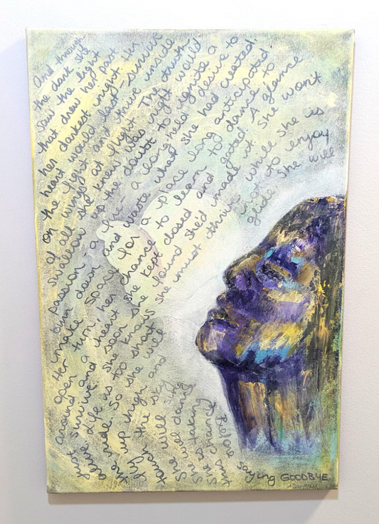 Looking Up abstract inspirational feminist acrylic painting