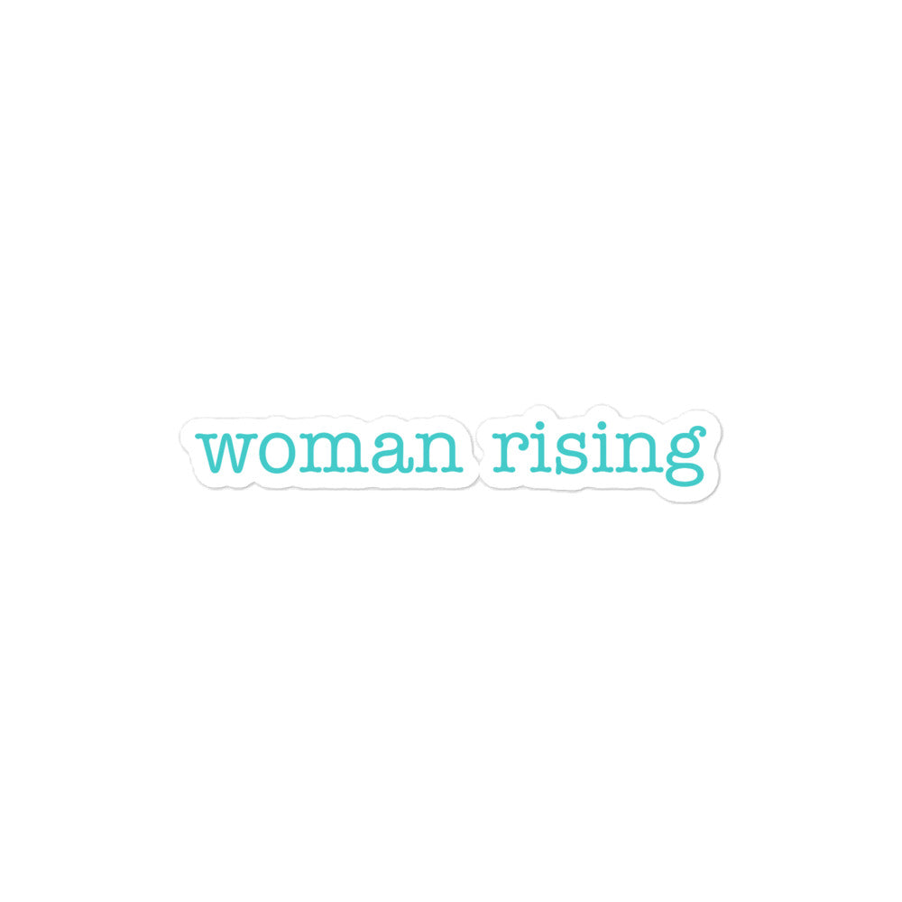 Woman Rising - Teal Blue Turquoise Empowering Feminist Bubble-Free Sticker