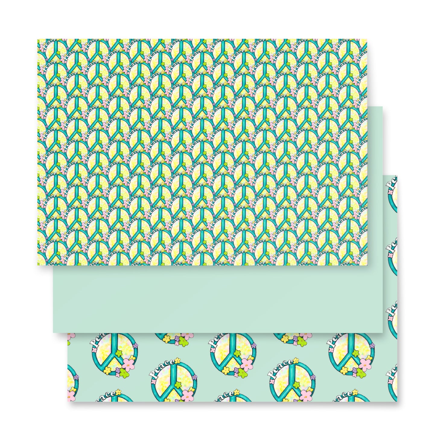 Peace sign gift wrap, hippy wrapping paper sheets