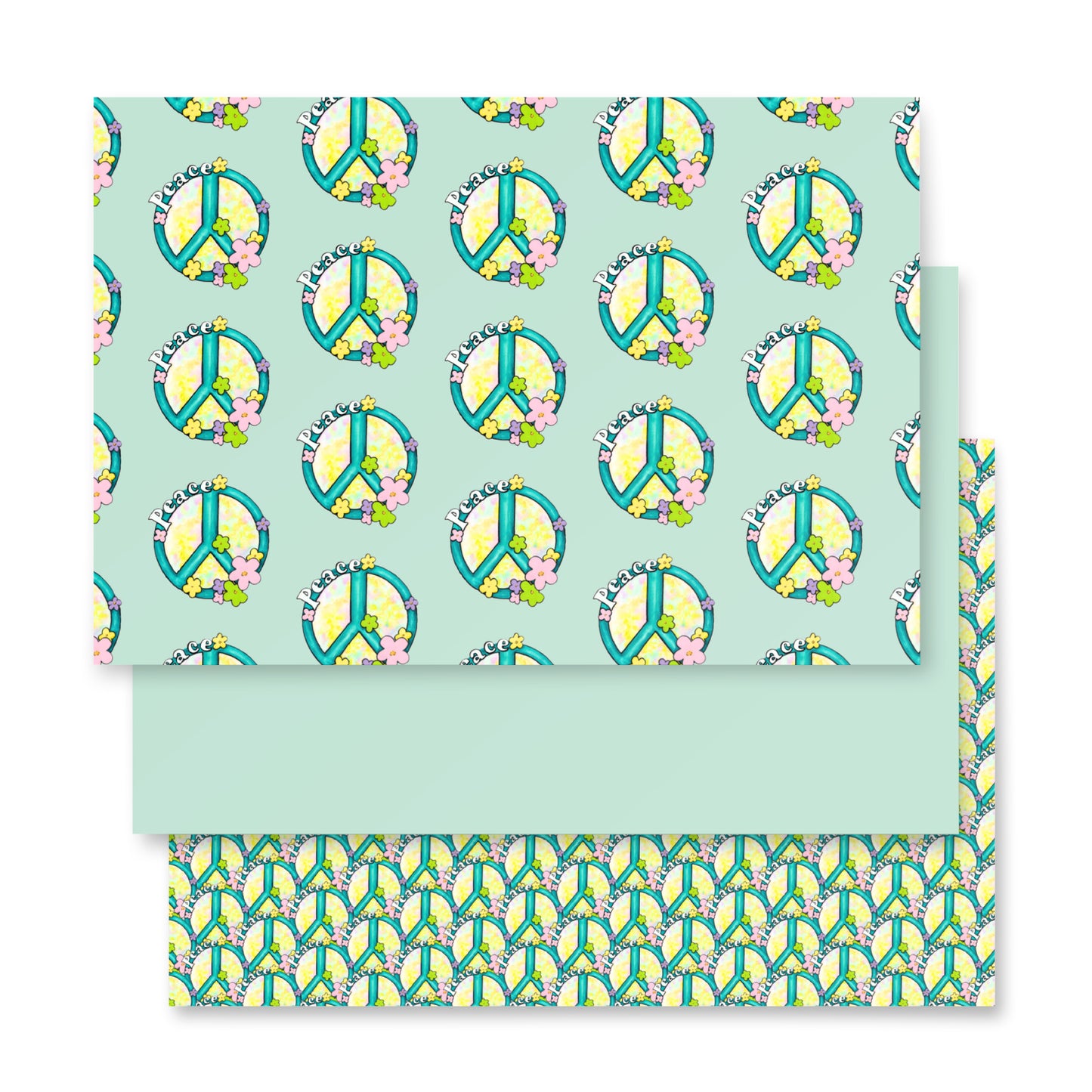 Peace sign gift wrap, hippy wrapping paper sheets